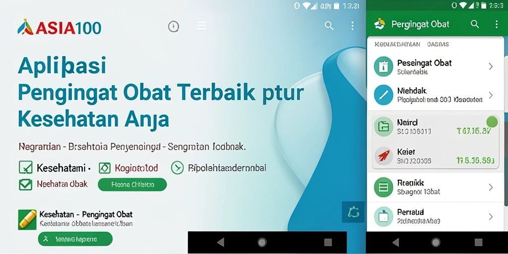 Tampilan antarmuka aplikasi ASIA100 yang user-friendly untuk pengingat obat.