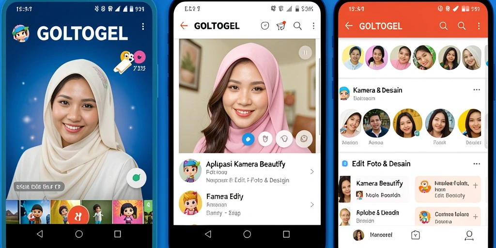 Tampilan antarmuka aplikasi GOLTOGEL untuk edit foto yang menarik.