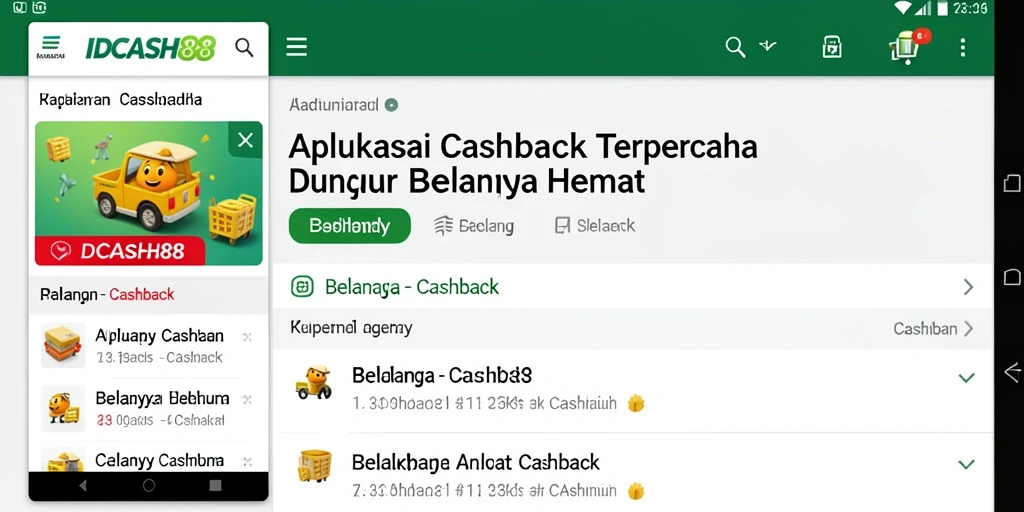 Antarmuka IDCASH88 menampilkan fitur Cashback yang menarik dan mudah diakses.