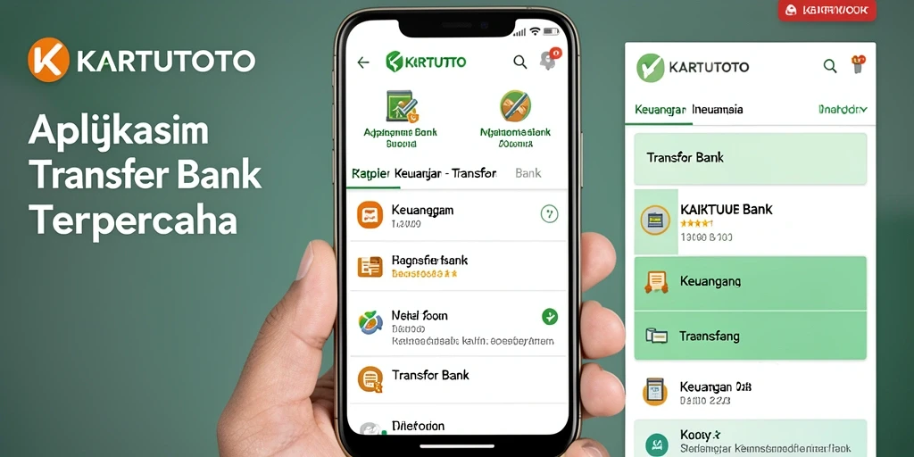 Tampilan antarmuka utama KARTUTOTO untuk transfer bank yang sederhana.