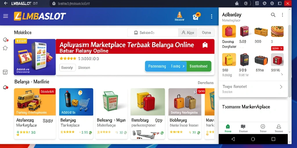 Tampilan antarmuka LMBASLOT yang modern dan menarik untuk belanja online.