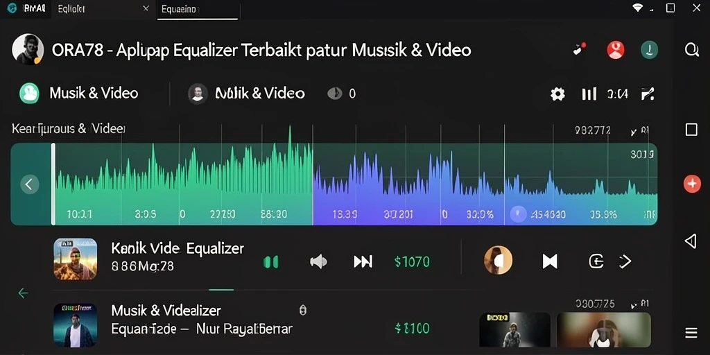 Tampilan antarmuka aplikasi ORA78 dengan fitur Equalizer yang mudah digunakan.