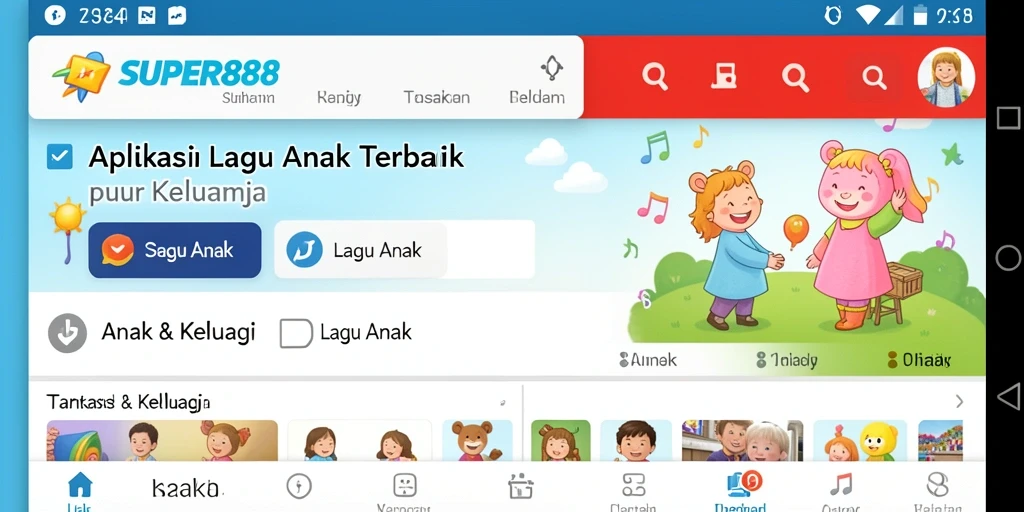 Antarmuka sederhana dan menarik untuk anak-anak di SUPER88.