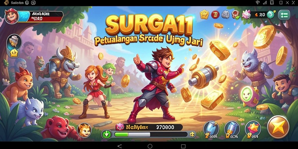 Tampilan antarmuka Arcade yang menarik dan penuh warna.