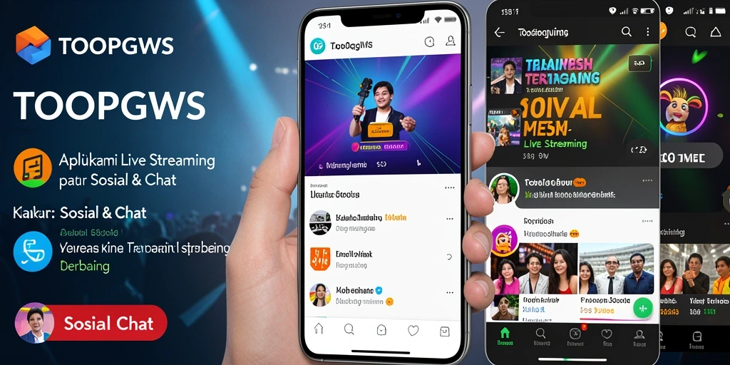 Tampilan antarmuka TOOPGWS yang menarik untuk Live Streaming.
